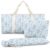 3-Piece Mahjong Bags, Empty Quilted Mahjong Carrying Case Organizer with Tile Pouch & Rack Protector Tube, Soft Travel Storage for Standard American Mahjong Sets, Blue Floral