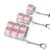 3-Piece with LED Lights Fidget Keyboard Clicky Set. Stress-Relief Clicker Fidget Keyboard—Boosts Focus and Calms Anxiety for Use in Libraries, Offices, and Home (Pink)