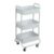 3-Tier Metal Frame Laundry Cart with 4 Smooth Rolling Casters, White Utility Storage Organizer on Wheels, Multi-Purpose Rolling Cart for Tools, Utensils, Food, Drinks, Toiletries & Household Items