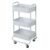 3-Tier Metal Frame Rolling Utility Cart,Lockable Wheels,White