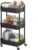 3-Tier Plastic Rolling Utility Cart with Handle, Multi-Functional Storage Trolley for Office, Living Room, Kitchen, Movable Storage Organizer with Wheels