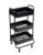 3-Tier Rich Black Metal Utility Cart, Rolling Mobile Storage Trolley With Lockable Smooth Casters, Multi-Functional Layered Organizer For Laundry Room, Bathroom, Kitchen, Office & Home Organization