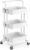 3-Tier Rolling Craft Cart with Handle, White Multi-Purpose Storage Organizer Trolley