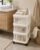 3-Tier Rolling Organizer Cart with Pull-Out Trays, Mobile Cabinet On Wheels