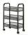3-Tier Rolling Storage Cart Metal Mesh Shelves on Wheels,Black