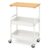 3-Tier Rolling Storage Cart with Wood Tabletop, White