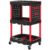 3-Tier Rolling Tool Cart with Side Shelves, Hooks & Locking Wheels, Plastic Utility Cart, 200 lb Capacity (Black, Red)