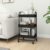 3-Tier Rolling Utility Cart, Heavy Duty Steel Storage Trolley with Wheels, Mobile Organizer Rack for Kitchen, Office, and Home, 16.9″ x 13.4″ x 31.1″, Black