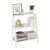 3-Tier White Ladder Display Bookcase, Angled A-Frame Composite Wood Storage Shelf, Slim Vertical Tiered Rack Easy Assembly For Living Room Bedroom Home Office Small Corner Decor & Book Organizer