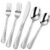 30-Piece Silverware Set, Elegant 18/0 Stainless Steel Utensils,Frosted Mirror Polished, Dishwasher Safe, Flatware Serving for 6