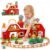 30-Piece Upgraded Farm Animal Big Barn Playset Gifts for Toddlers Christmas|Montessori Learning Toys for 18 Months Olds Girls Boys|Pretend Animal with Tractor Birthday Gifts for 2 Years