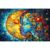 300 Piece Puzzle for Adults Fantasy Sun Moon Flower Face Art Colorful Beautiful Floral Jigsaw Puzzle with Letters on Back Perfect Family Challenge & Game Night Ideal for Adults Seniors (17×11 Inch)