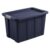 30 Gallon Dark Blue Heavy Duty Storage Bin, Rugged Cold & Impact Resistant Polyethylene Tote With Latching Lid, Stackable Large Capacity Plastic Container For Garage, Basement, Tools And Camping Gear