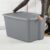 30 Gallon Gray Plastic Storage Tote, Stackable Utility Container with Secure Lid for Basement & Household Supplies (Grey)