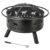 30 Inch Round Outdoor Fire Pit, Heavy Duty Wrought Iron Firepit with Hinged Spark Screen Lid & Lift Ring, Decorative Elk Cutout Patio Fire Pit for Backyard, Garden, Lawn and Camping, Black
