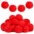 30 pcs 2″ Large Red Pom Poms for Crafts, Halloween Costumes Accessories