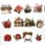 30 pcs PET Transparent Vintage Red Rose Garden Vinyl Waterproof Stickers