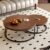 31.5″ & 23.7″ Round Nesting Coffee Table Set for Living Room, Modern Wood Coffee Table Set, Small Space Center Table, Apartment Living Room Furniture, Walnut