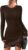OFEEFAN Crew Neck Long Sleeve Bodycon Dress