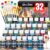 32 Colors Stained Glass Paint Set, 1oz/30ml Enamel Stained Glass Paint Kit