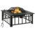 32 Inch Outdoor Fire Pit, Large Steel Backyard Fireplace with Mesh Cover and Poker, Portable Wood Burning Fire Pit for Patio, Garden, and Camping
