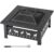 32 Inch Square Outdoor Fire Pit Table, Heavy Duty Wrought Iron Firepit with Pyramid Spark Screen Lid & Fire Poker,Patio Fire Pit for Backyard, Garden, Lawn and Camping, Decorative Elk Cutout,Black