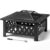 32 Inch Square Outdoor Fire Pit Table, Heavy Duty Wrought Iron Firepit with Pyramid Spark Screen Lid & Fire Poker, Patio Fire Pit for Backyard, Garden, Lawn and Camping,Decorative Diamond Cutout,Black