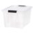 32 Qt Storage Bin, Clear Plastic Latching Lid, Stackable Tote, Handles