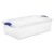32 Quart Clear Plastic Storage Bin with Lid and Blue Latches