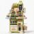33.8IN – 70PCS Kids Kitchen Playset, Cooking Stove with Steam (Green)