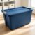 34 Gallon Extra-Large Plastic Storage Bin with Latch Lid, Blue
