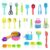34PCS Sensory Bin Filler Tools,Fine Motor Skills Handy Sensory Bin Scooper Set with Scoops,Tweezers,Beach Shovels,Kettle,Rake,Sensory Table Bin Accessories for Counting Sorting Hammering Pounding