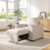 35″ Chenille Fabric Modern Folding Sleeper Recliner, Modern Multifunctional Foldable Sofa Chair Bed with usb ports and cup holders, Sleeper Sofa with detachable pillows for indoor living areas, Beige