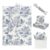 35 Sheets Floral Tissue Paper, 20x14in Flower Tissue Paper for Gift Bags Gift Wrapping, Crafts, Decoupage Art Packing Supplies for Weddings, Birthdays, Holidays Decor-Village Blue