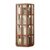 360° Rotating Book Shelf 3-Tier CD Display Rack Tower for Bedroom Living Room Office Library – Compact Brown Storage (35x35x124cm)