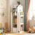 360 Rotating Kids Bookshelf, 4-Tier Swivel Display Storage Cabinet, White