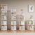 360° Rotating Transparent Bookshelf – Large Capacity Tall Storage Rack for Collectibles Books & Ornaments – Modern White Square Display Cabinet for Living Room Bedroom & Entrance (2nd Floor)