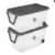 36.75″ Clear Plastic Rolling Storage Bin with Telescoping Handle & Lid