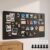 39.4″ x 19.7″ Large Magnetic Board for Wall, Metal Panel Magnet Display Board for Souvenirs, Travel Collections, Wall Mounted Bulletin Board with Screws, Black