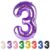 3 Balloon Numbers Party Decorations, 40In Purple Balloons for Birthday