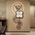 3D Decorative Silent Wall Clock with Pendulum, Crystal Porcelain Art, LED Lights, Large Wall Clock for Living Room, Entryway Home Decor (48x120cm)