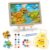 3D Dinosaur Relief Puzzle DIY Paint Set with Wooden Easel Stand