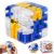 3D Maze Cube Ball Labyrinth Puzzle Brain Teaser for Adults & Kids, Educational Learning Toys Logical Thinking, Family Board Games Tabletop, Durable Puzzle Cube (White&Blue&Yellow, 2.7×2.7×2.7)