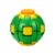 3D Printed Press-to-Spin Gear Sphere, Mechanical Fidget Ball with Smooth Bearings, Deformable Sensory Desk Toy for Adults, Office Stress Relief and Focus Gadget (Green Orange)