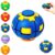 3D Printed Press-to-Spin & Pop Stress Relief Fidget Ball, Dual-Button, Bearings, Quiet Desk Spinner for Focus, Calm & Office（Blue）