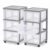 3 Drawer Narrow Plastic Storage Cart with Wheels, Set of 2 Rolling Organizer Tower with Clear Bins for Office, Bathroom, Closet, Gray (2)