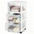 3 Drawer Rolling Plastic Storage Cart with Large Durable Clear Drawers and Removable Wheels, Suitable for Bedroom, Portable Home Organization, Crafts and Office (WHITE)