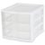3 Drawer Unit, Countertop Organizer, Clear Storage Solution for Desks, Countertops, and Shelves, White