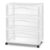 3 Drawer Wide White Utility Cart with Casters and Plastic Storage Drawers