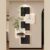 3D Sandstone Wall Art Decor with Silent Clock and LED Light, Modern Vertical Picture with Hydroponic Vase and Faux Greenery for Entrance